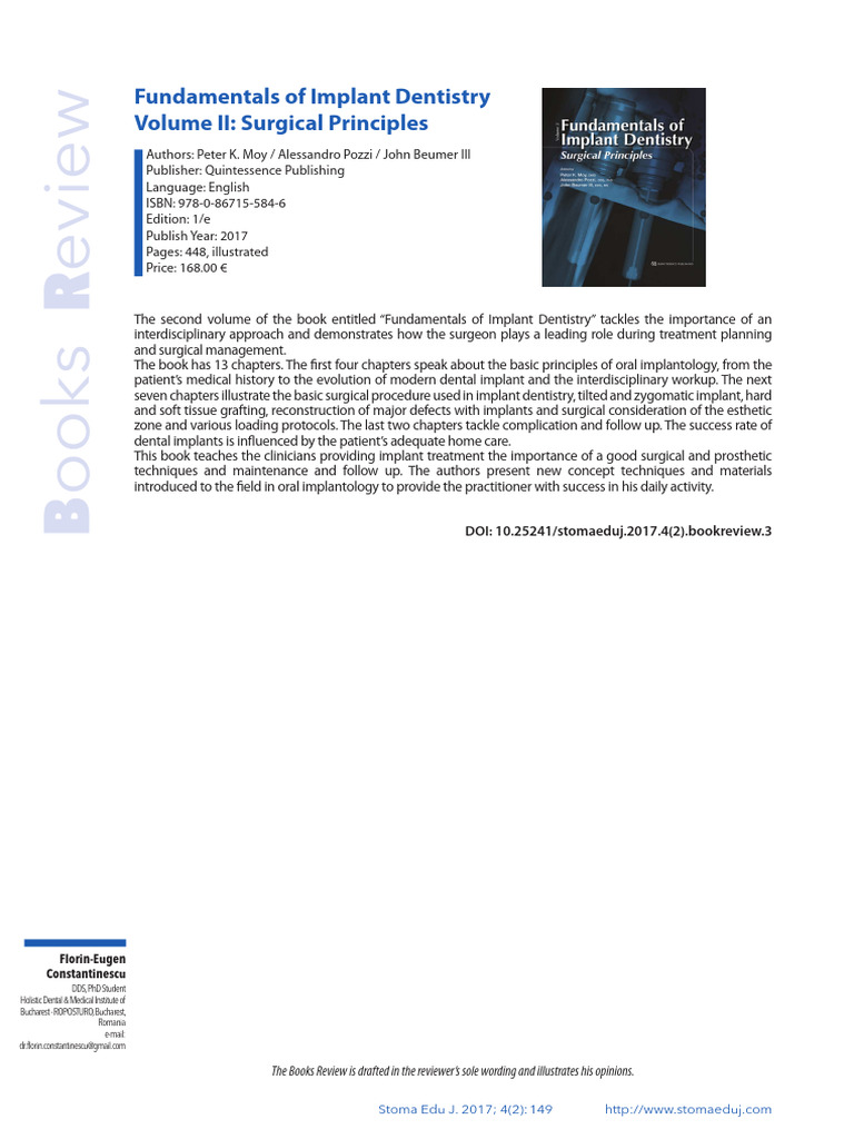 Review of Implant Dentistry Volume II | PDF | Dental Implant | Dentistry