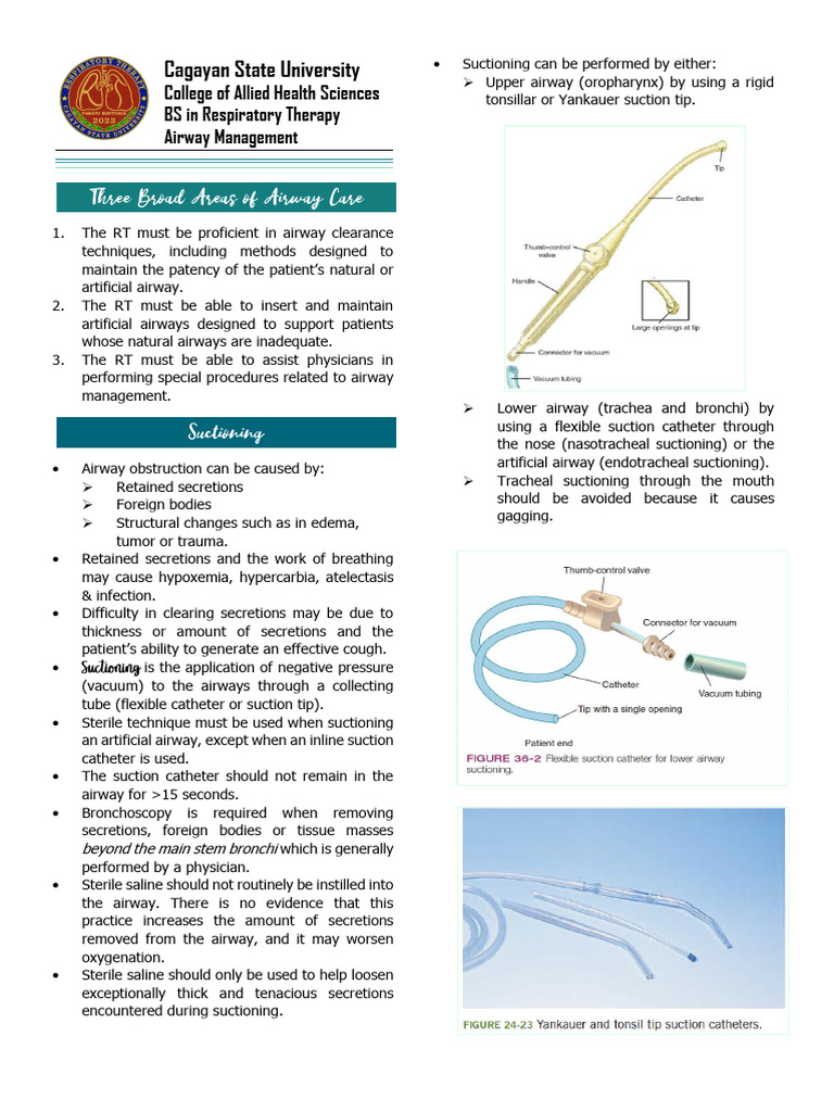 Airway Management Techniques in RT | PDF | Respiratory Tract | Breathing