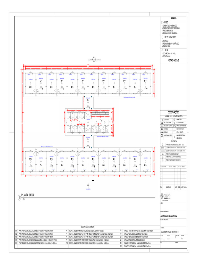 Planta Baixa Alojamento 24 Quartos | PDF