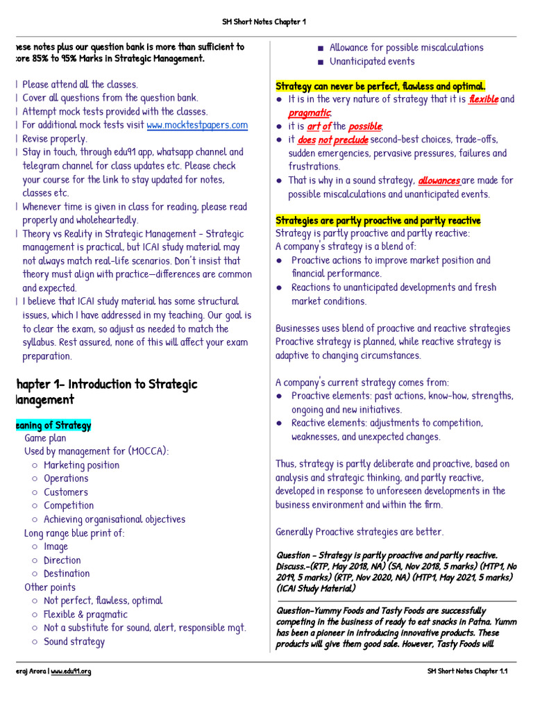 Strategic Management Insights and Guidelines | PDF | Strategic ...