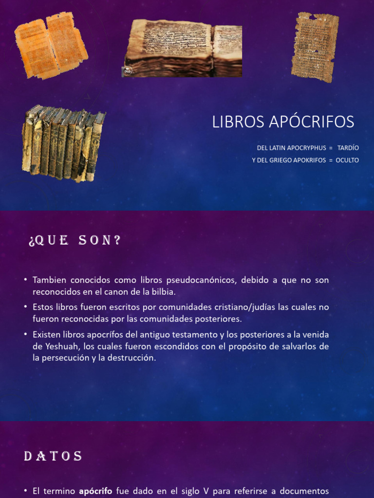 2- Libros Apócrifos - copia | PDF | Libros apócrifos | Biblia