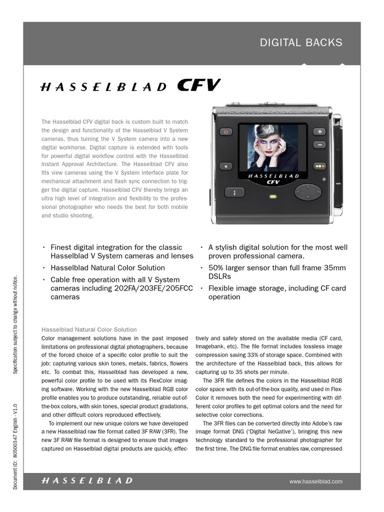 CFV 39 Description | PDF | Raw Image Format | Camera