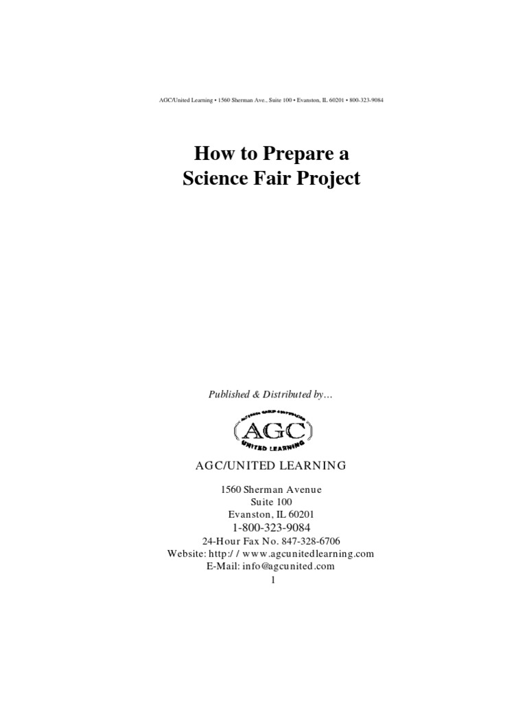 How To Prepare A Science Fair Project Teachers Guide | PDF | Career ...