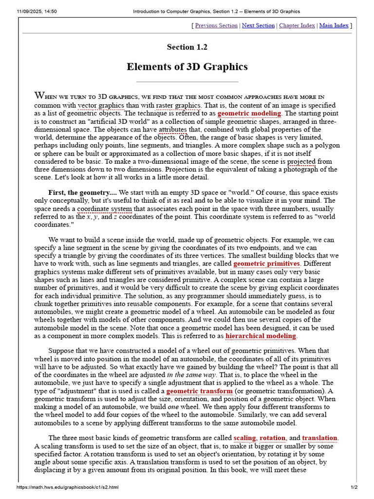 Elements of 3D Graphics Explained | PDF | 3 D Computer Graphics ...