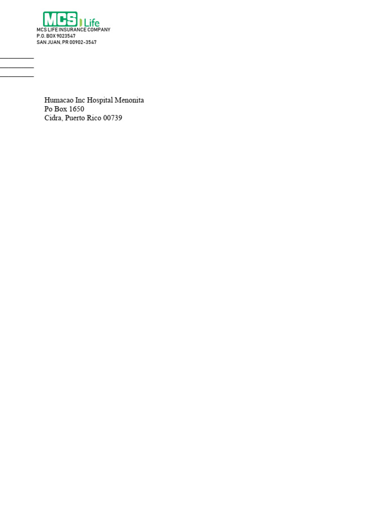Autorización de Tomografía CT MCS Life | PDF