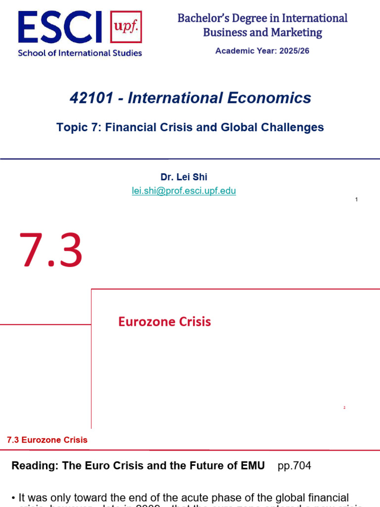 Eurozone Crisis: Causes and Future Challenges | PDF | Eurozone ...