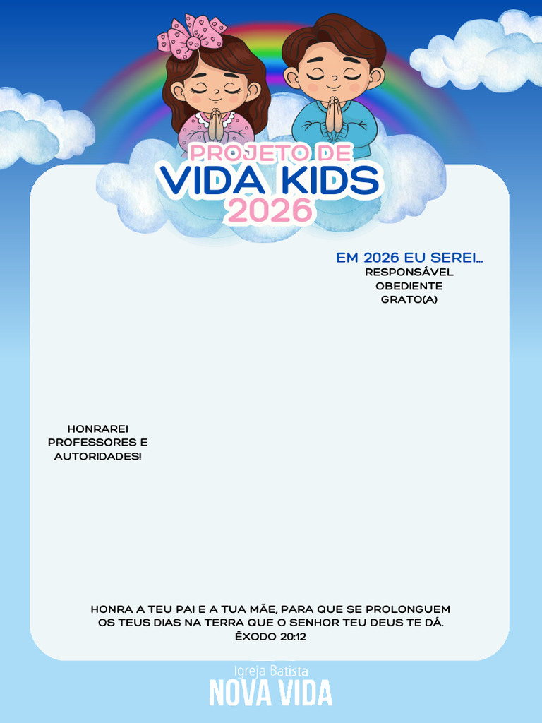 Projeto de Vida Kids 2026 | PDF