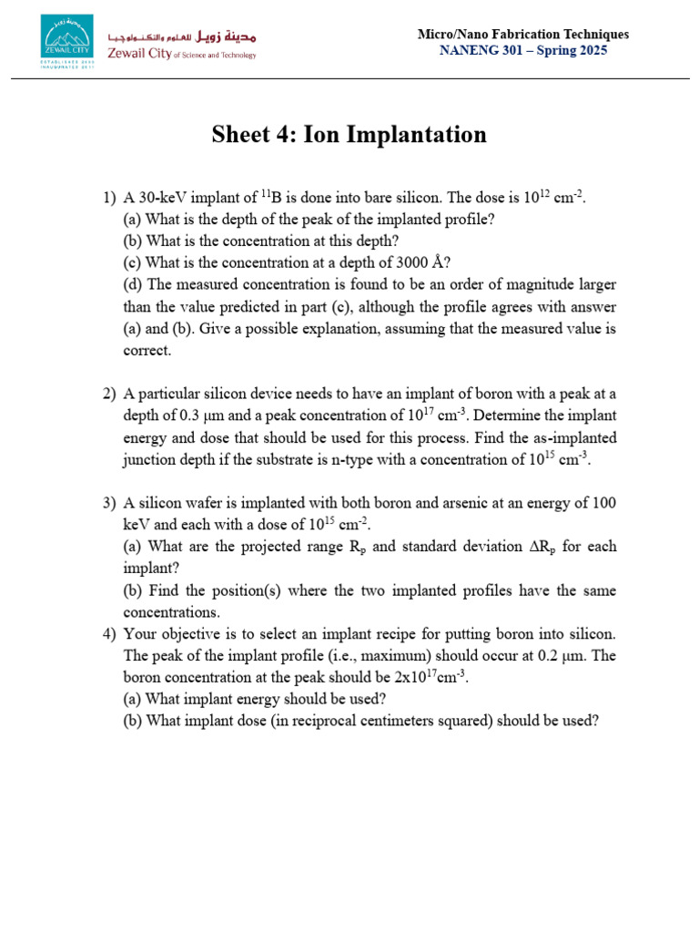 Ion Implantation in Silicon Techniques | PDF
