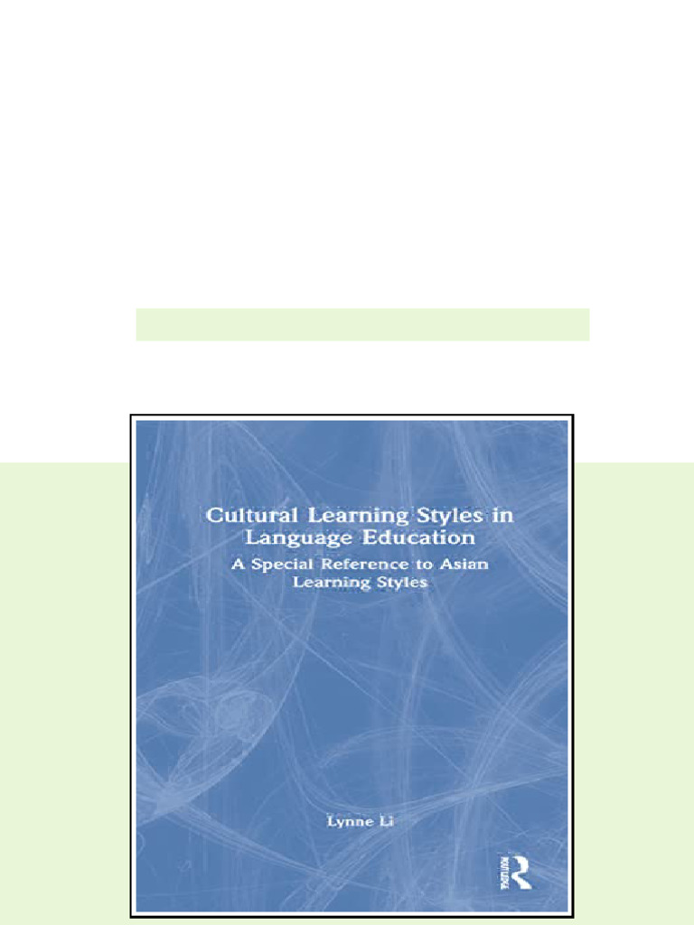(Ebook) Cultural Learning Styles in Language Education: A Special ...