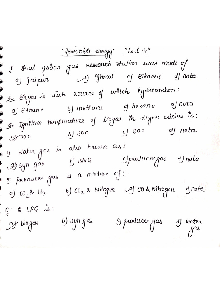 Lecture 4 Biogas and Biomass | PDF