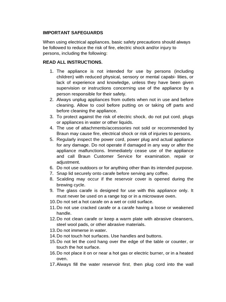 Essential Safety Tips for Appliances | PDF