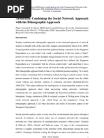 Download Arbitrarily Combining the Social Network Approach with the Ethnographic Approach by Dr Steven McDermott SN9729675 doc pdf