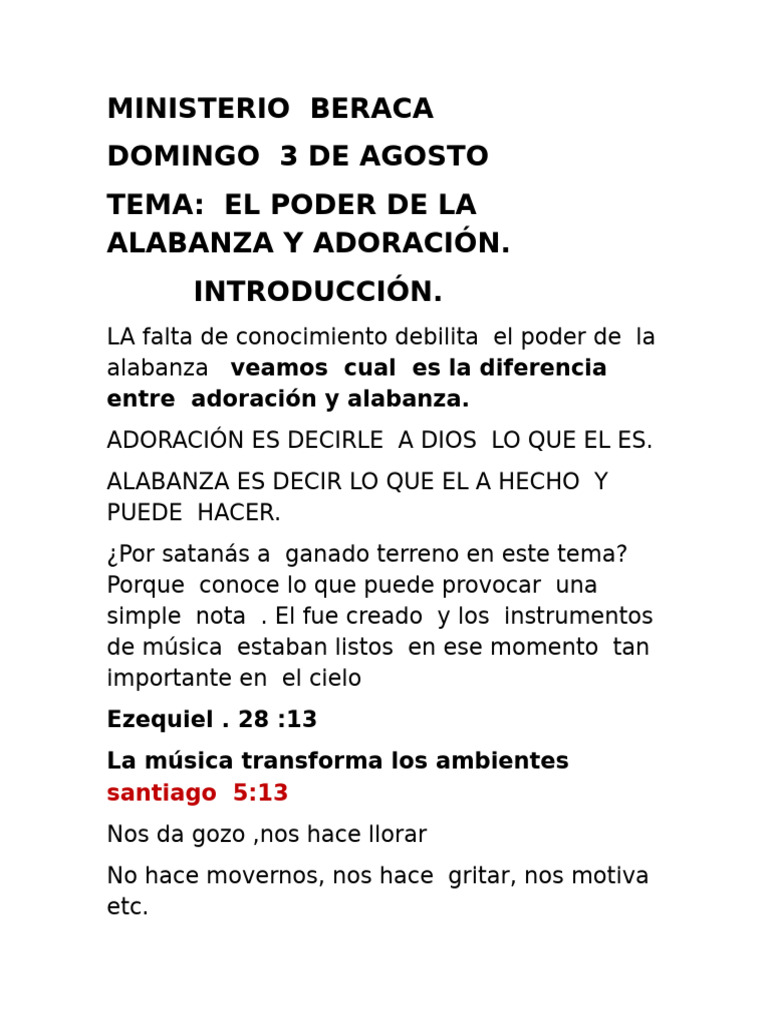 Poder de la Alabanza y Adoración | PDF