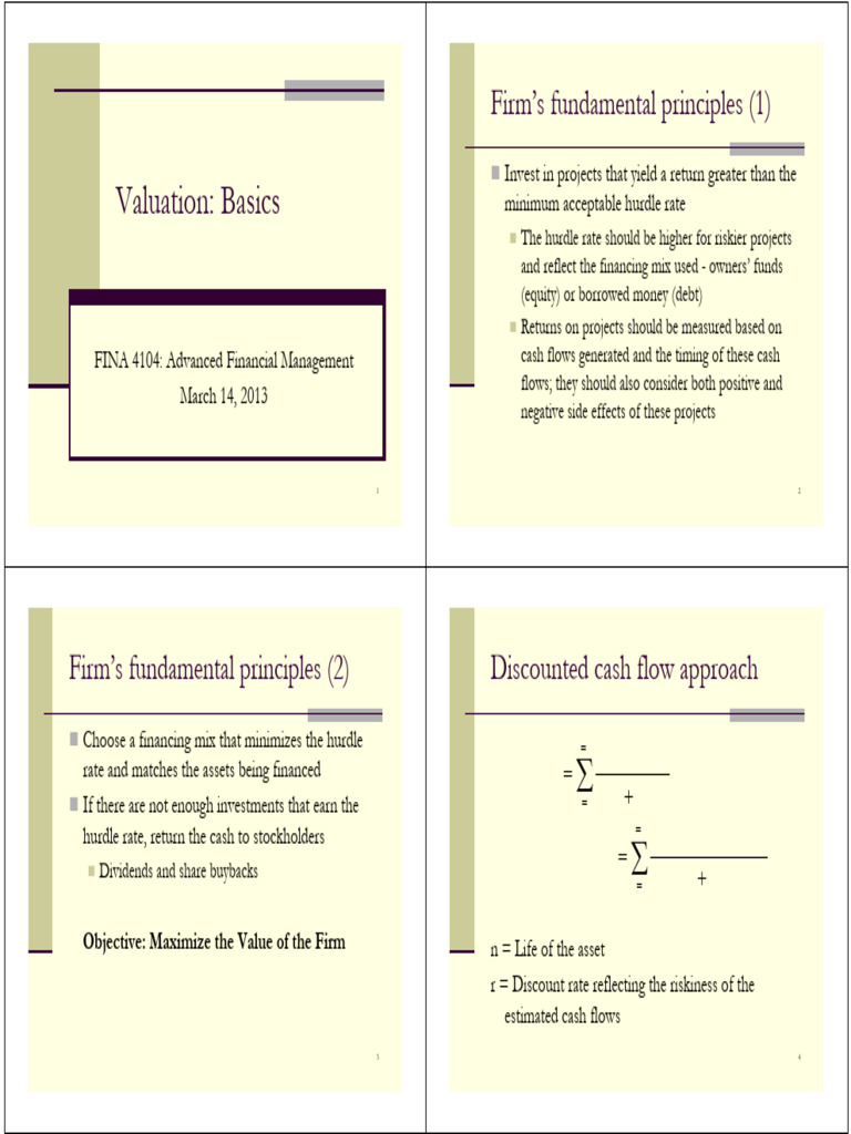 Valuation Principles and Methods Explained | PDF | Valuation (Finance ...