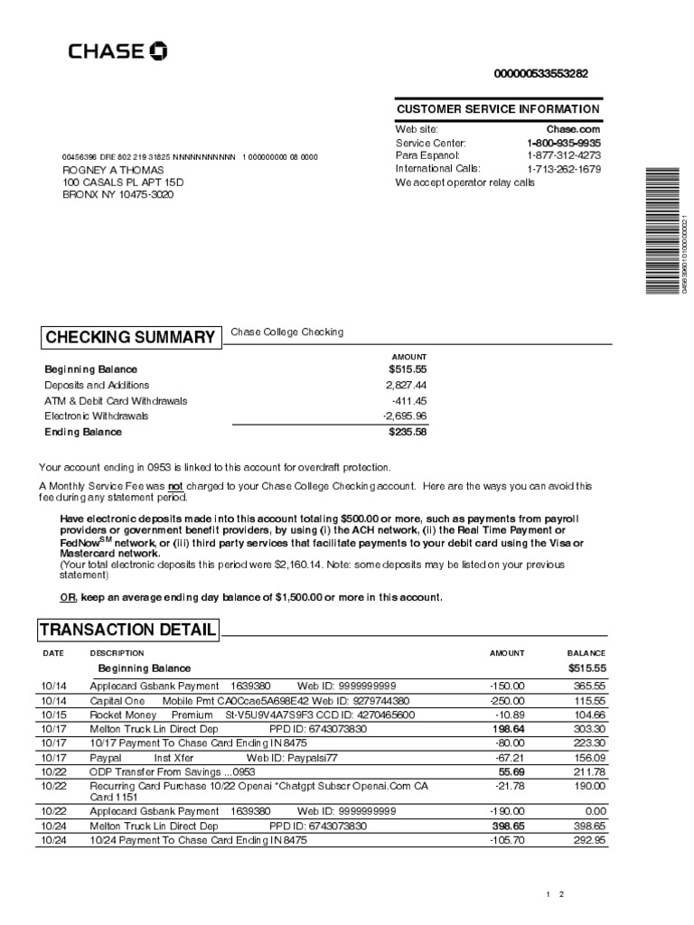 Statements (2) | PDF | Transaction Account | Debit Card