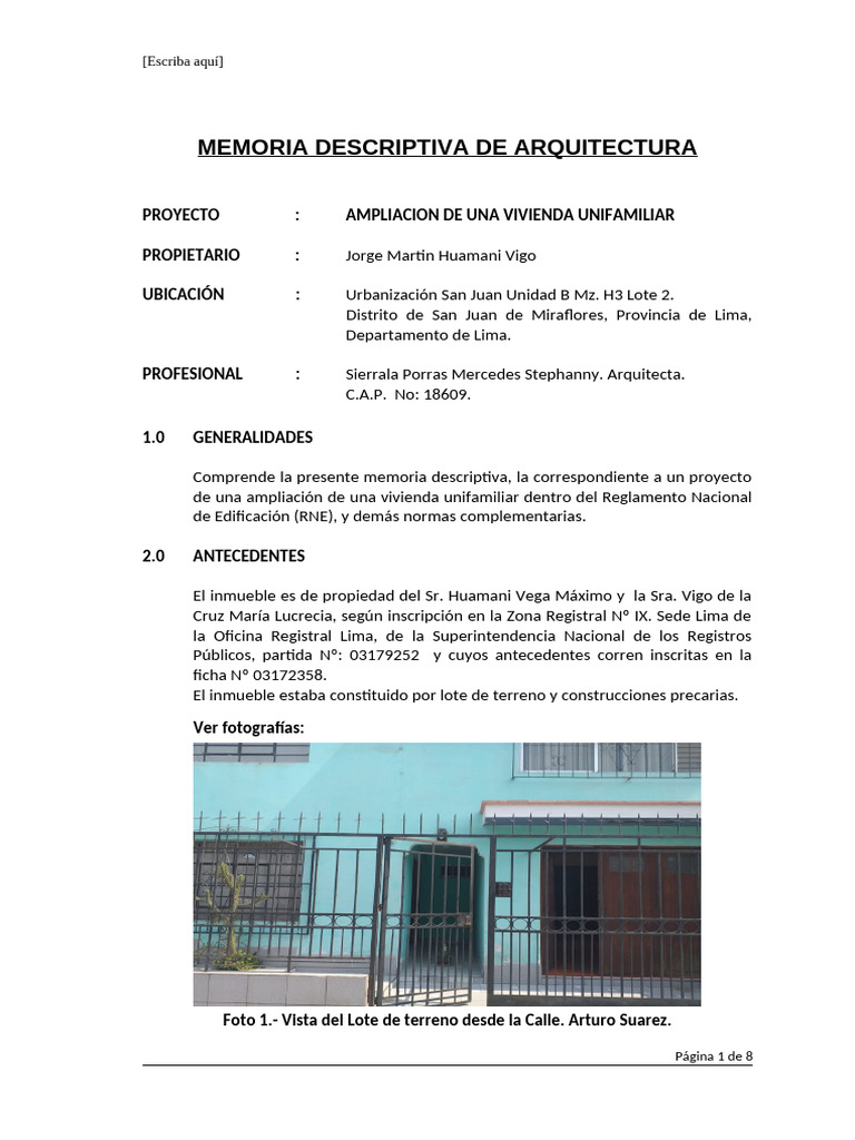 Ampliación de Vivienda Unifamiliar en Lima | PDF | edificio | Diseño ...