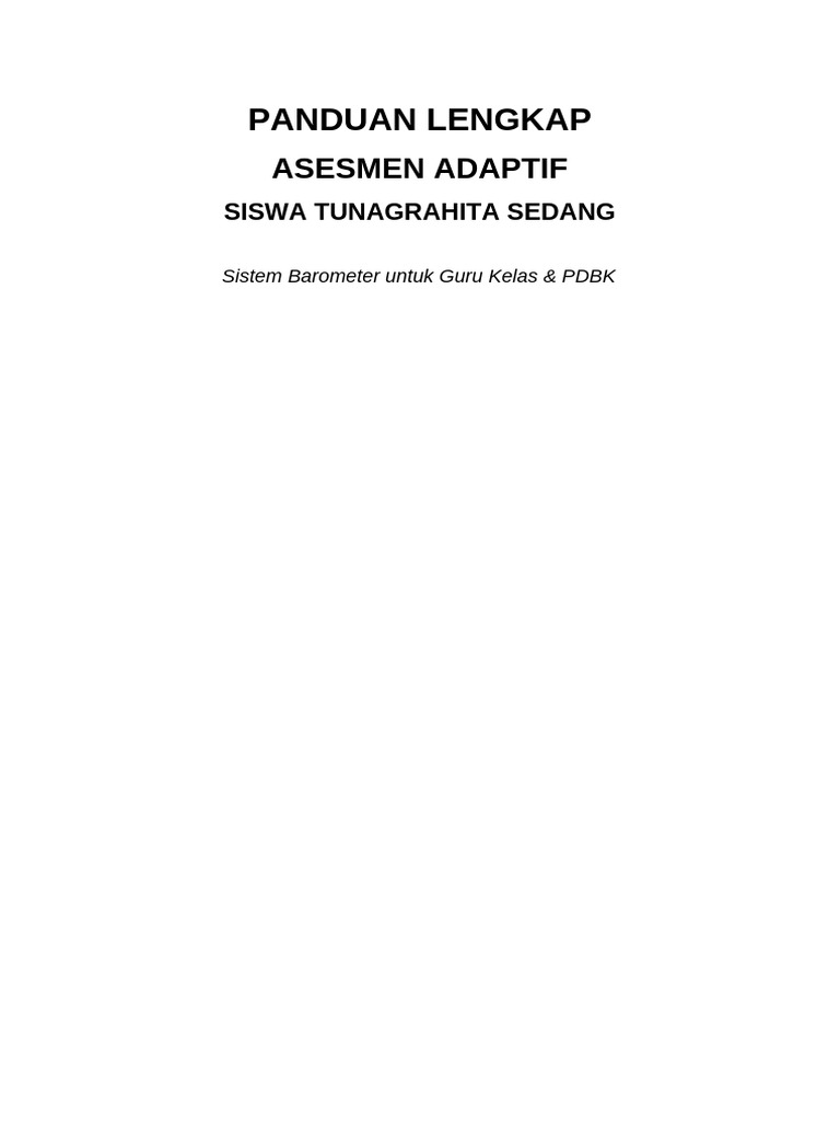 Panduan Asesmen Adaptif Siswa Tunagrahita | PDF