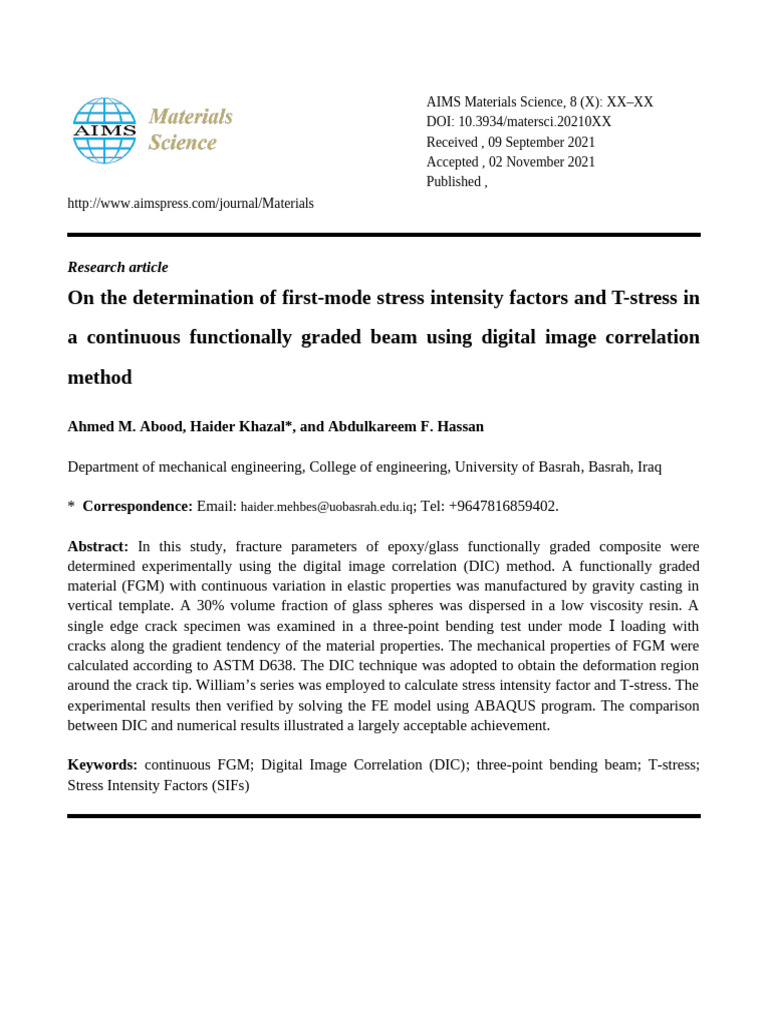 Stress Analysis in Functionally Graded Beams | PDF | Fracture ...
