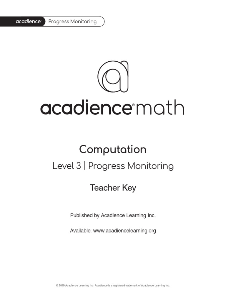 Level 3 Math Progress Monitoring Key | PDF | Chess | Chess Theory