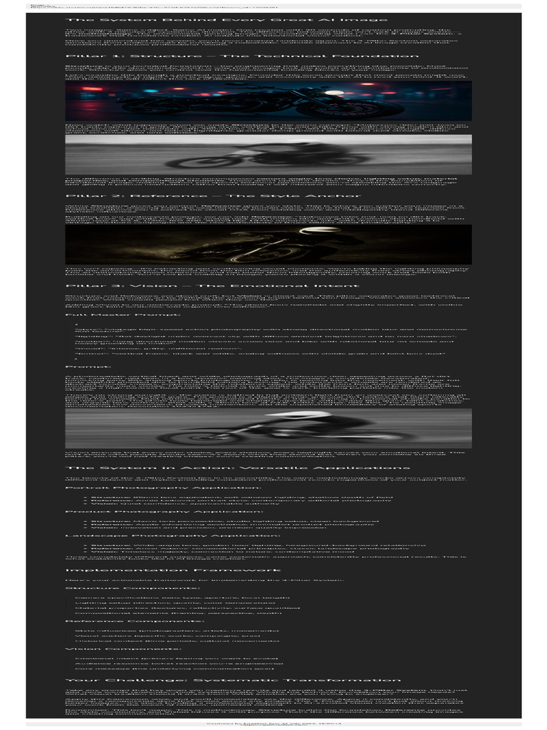 Master AI Image Creation Methodology | PDF | Camera Lens | Camera