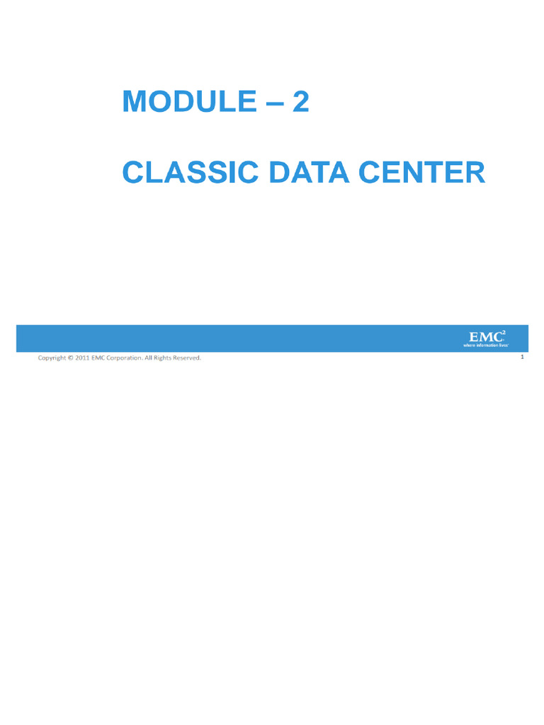 CIS Module 2 - 1 - Classic Data Center | PDF
