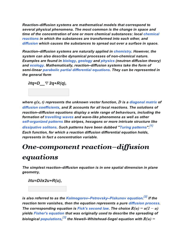 Reaction–Diffusion Systems | PDF | Differential Calculus ...