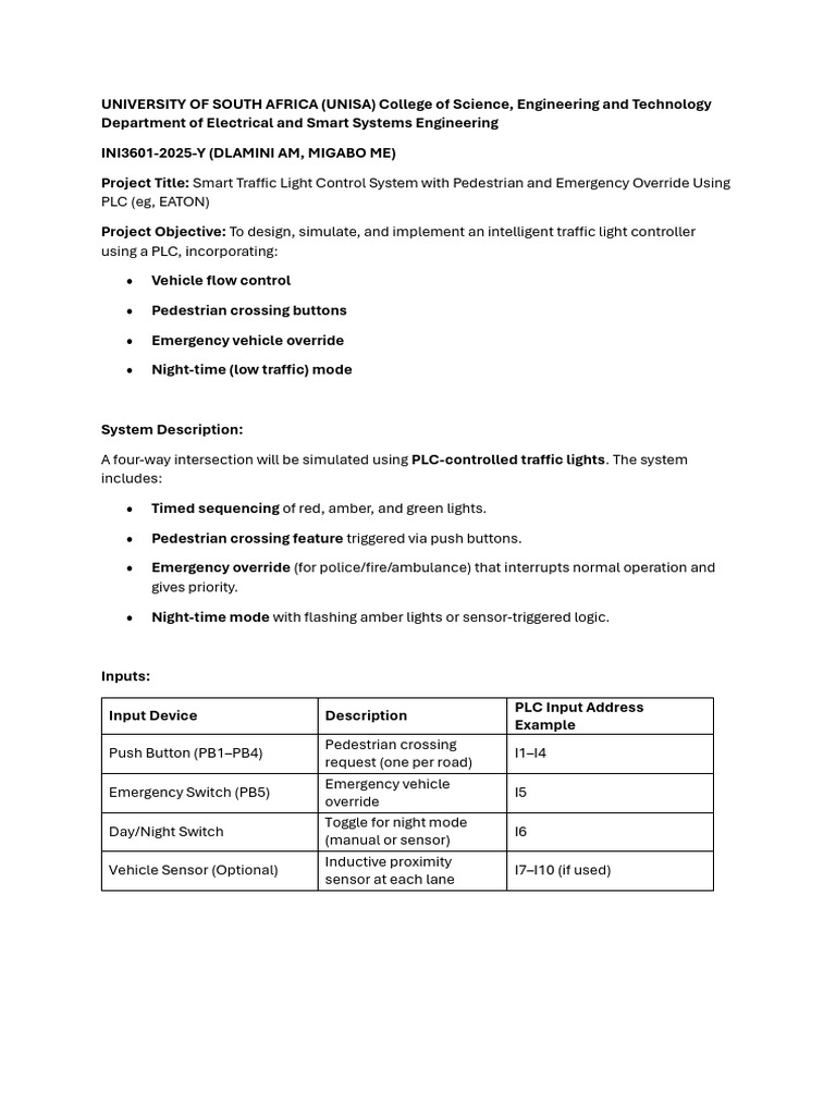 Smart Traffic Light Control System Project | PDF | Traffic Light ...