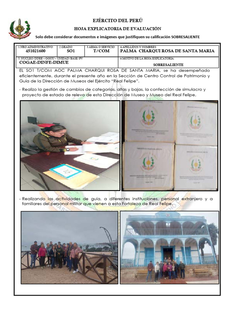 Evaluación Sobresaliente SO1 Palma Charqui | PDF