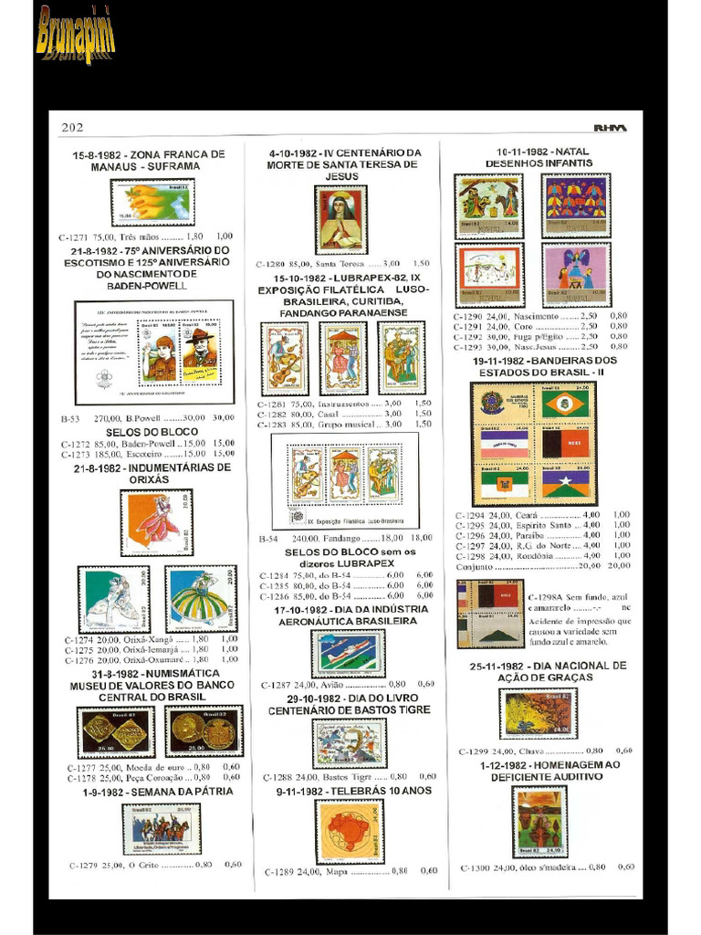 Catálogo de Selos Do Brasil - RHM2010 COMPLETO PAGS.202 A 309 | PDF