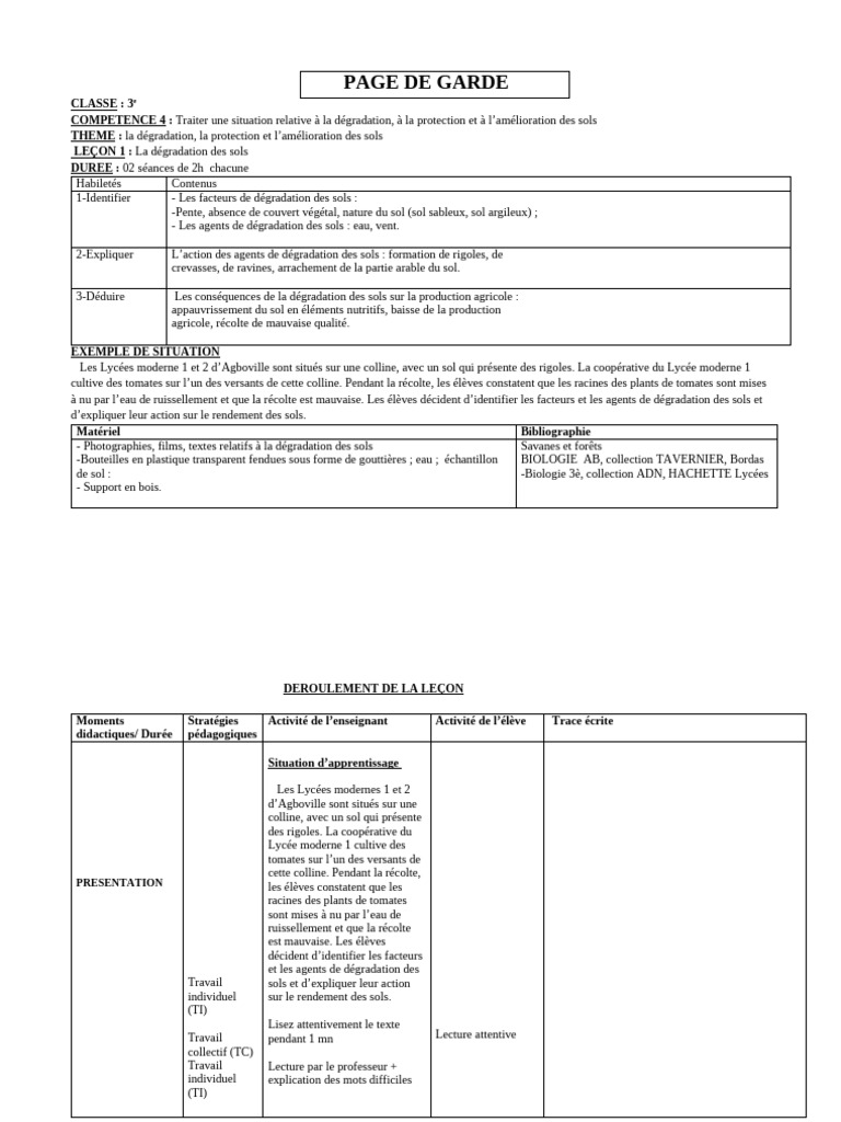 Dégradation des sols et agriculture | PDF | Sol (pédologie) | Érosion