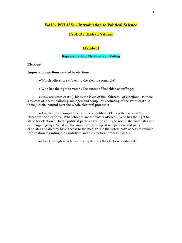 Understanding Elections and Voting Systems | PDF | Elections | Voting