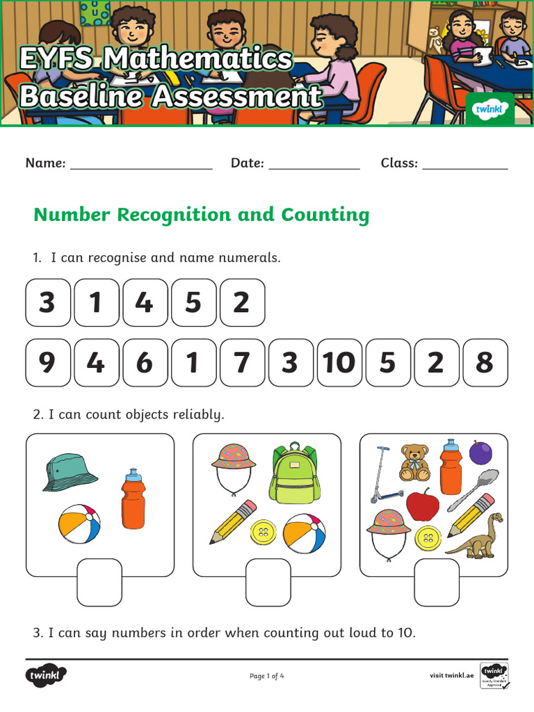 EYFS Math Skills Assessment Guide | PDF