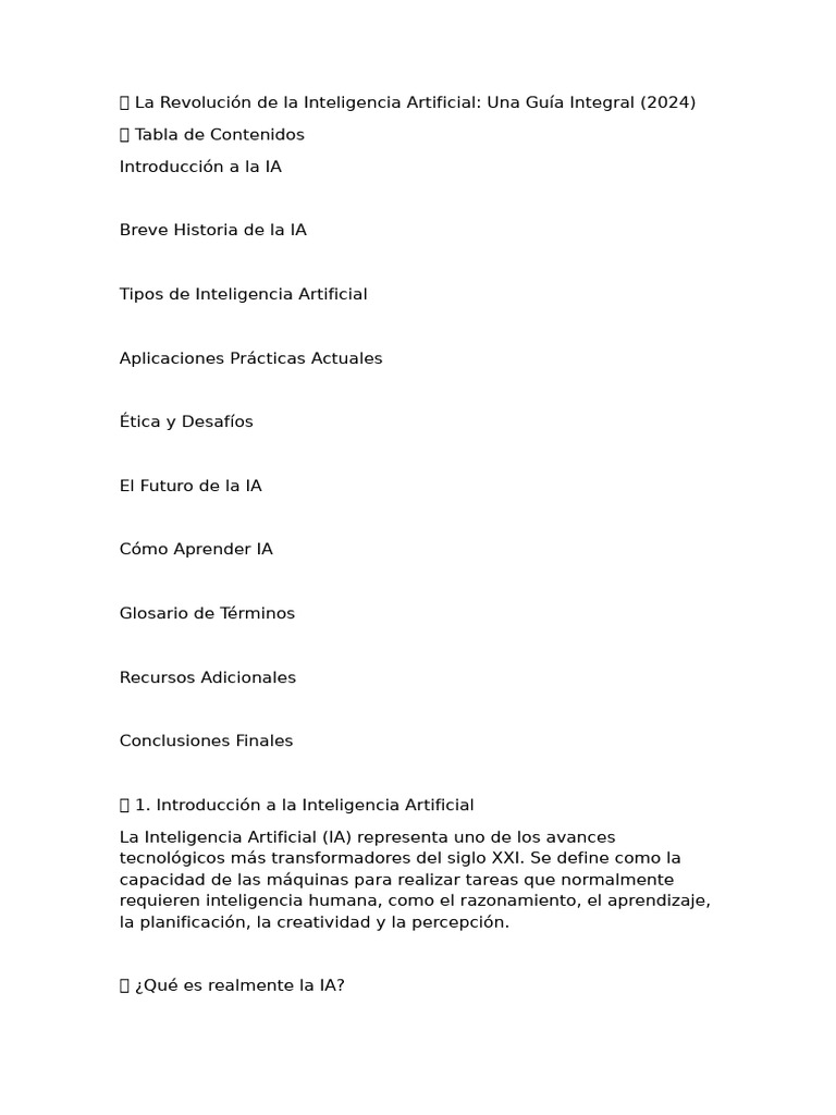 Guía Completa sobre Inteligencia Artificial | PDF | Inteligencia ...