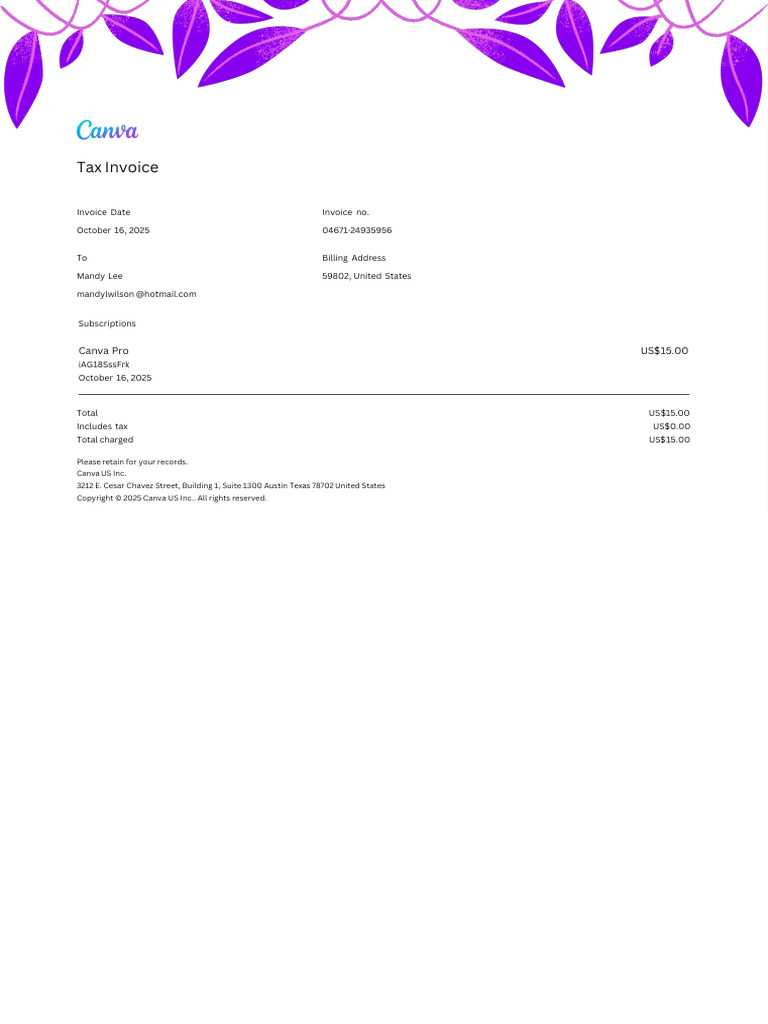 Invoice 04671 24935956 | PDF