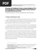 A Formação dos Trabalhadores Sociais no Contexto Neoliberal. O Projeto das Residências em Saúde da Faculdade de Serviço Social da Universidade Federal de Juiz de Fora