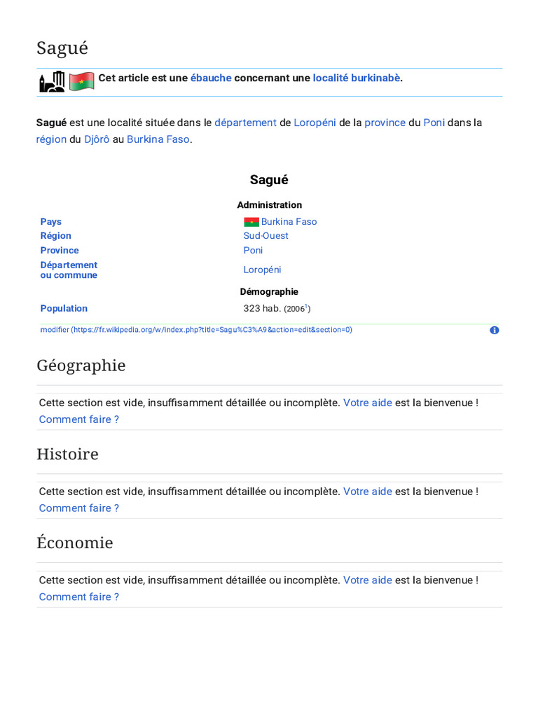 Localité de Sagué au Burkina Faso | PDF