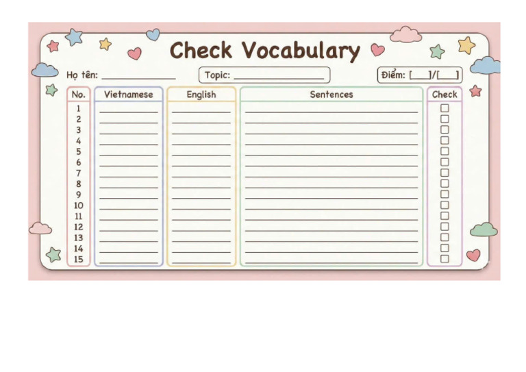 Check Vocabulary | PDF