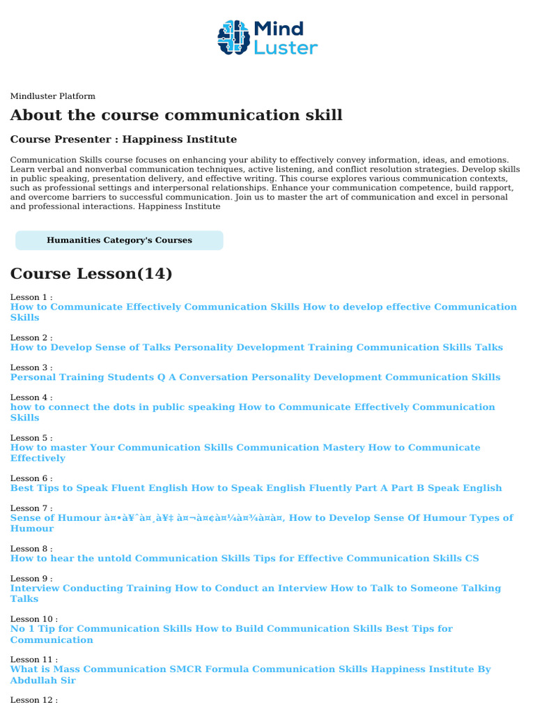 Master Communication Skills Course | PDF | Communication | Human ...
