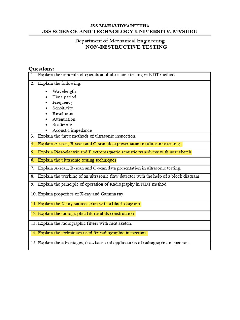 Non-Destructive Testing Methods Explained | PDF