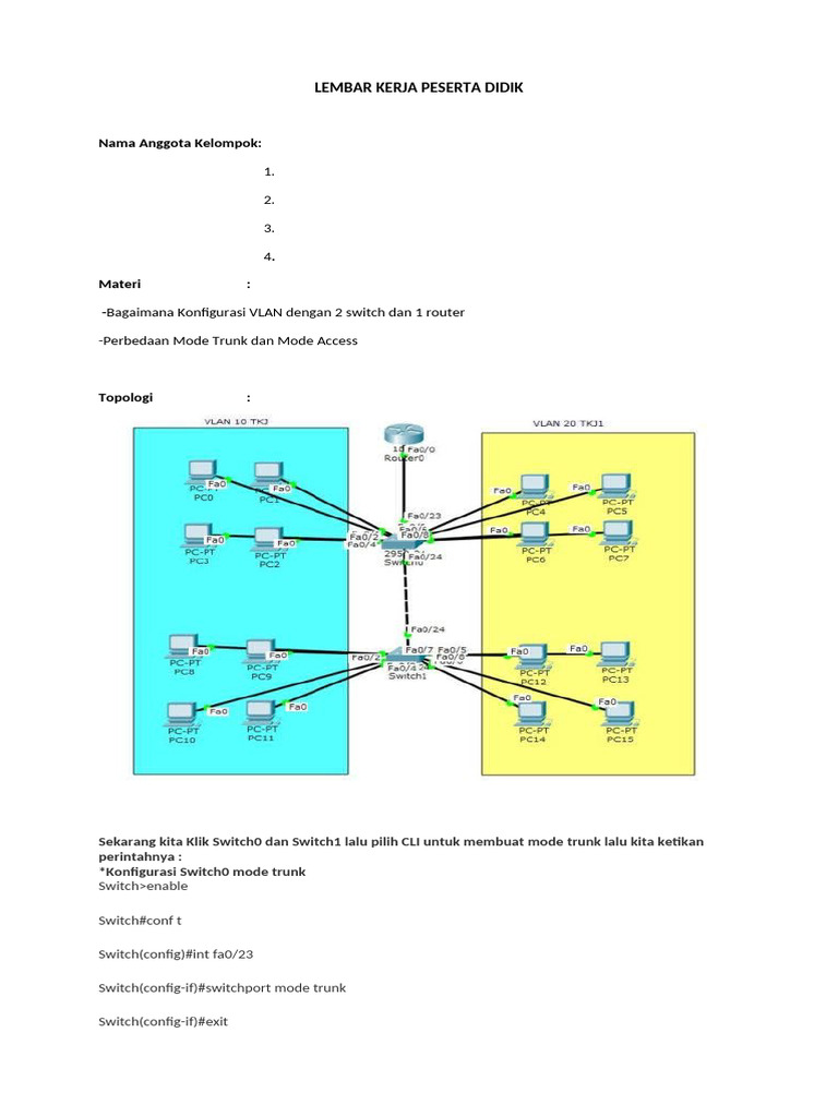 Konfigurasi VLAN dengan Switch dan Router | PDF