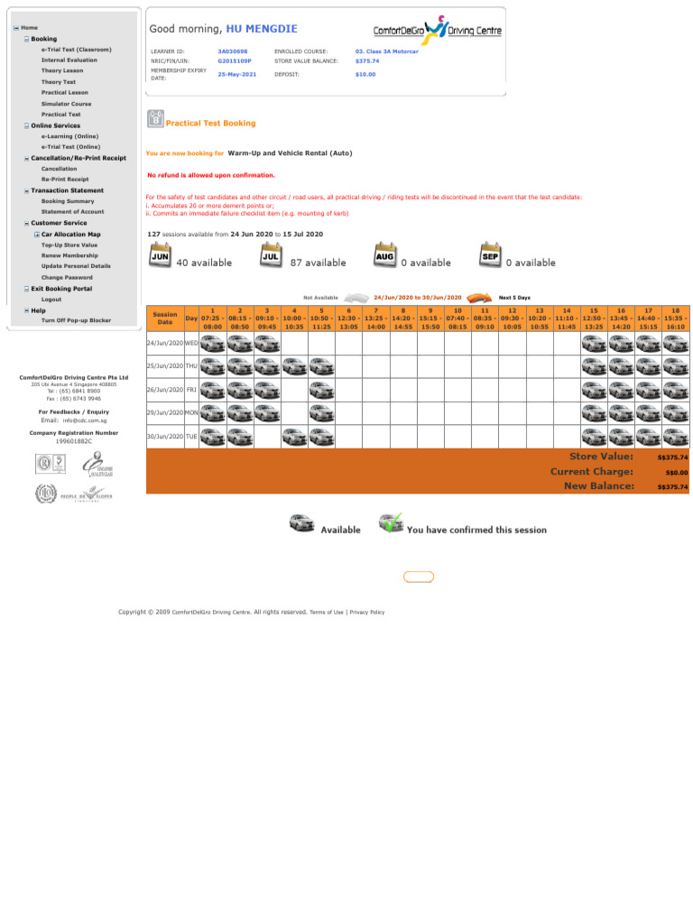 Driving Test Booking Confirmation | PDF