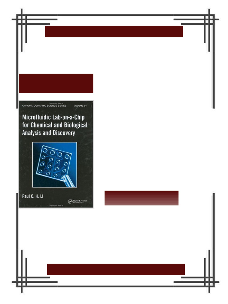 Microfluidic Lab on a Chip for Chemical and Biological Analysis and ...