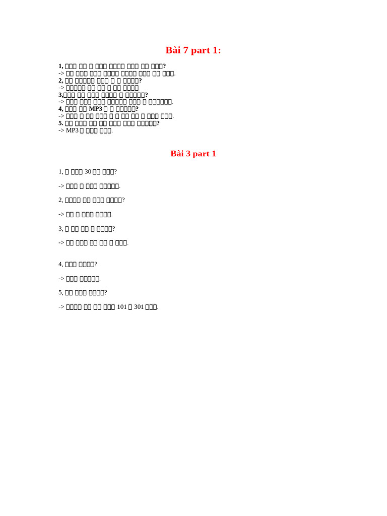 Bài 7 Part 1- Bài 3 Part 1 | PDF
