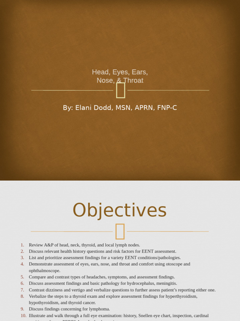 EENT Assessment and Pathology Guide | PDF | Headache | Thyroid