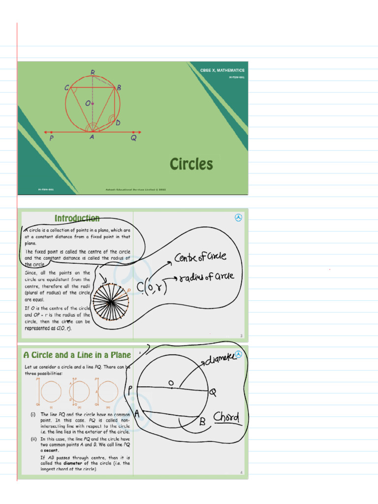 Circles Classnotes | PDF