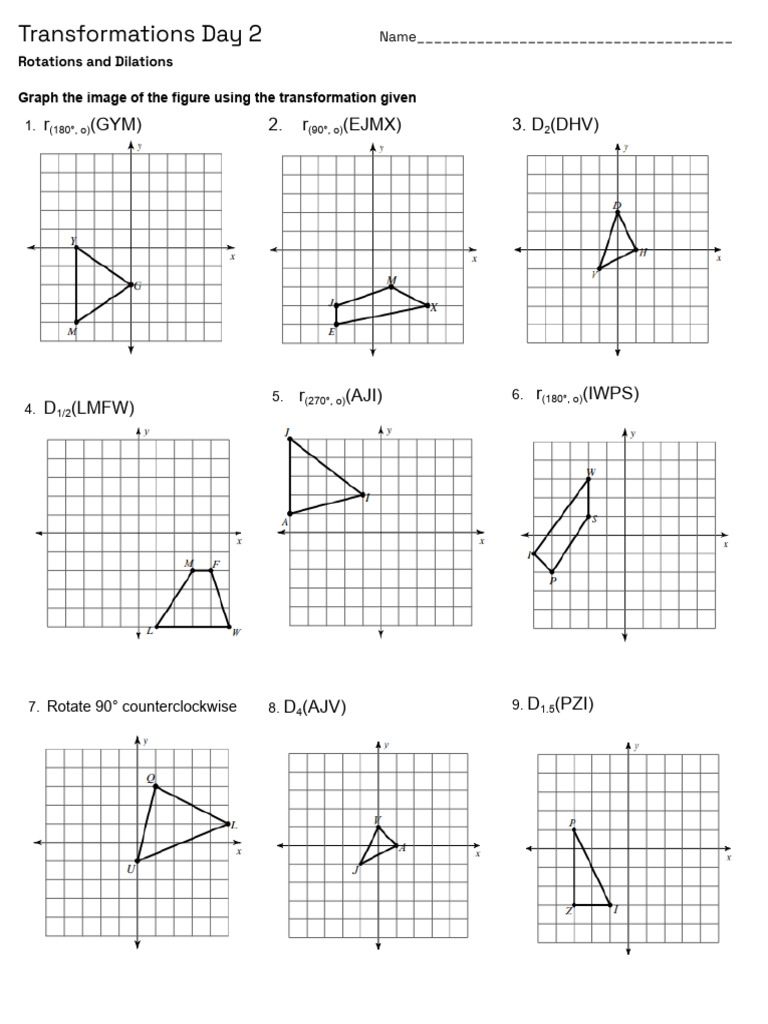 Transformations: Rotations and Dilations | PDF