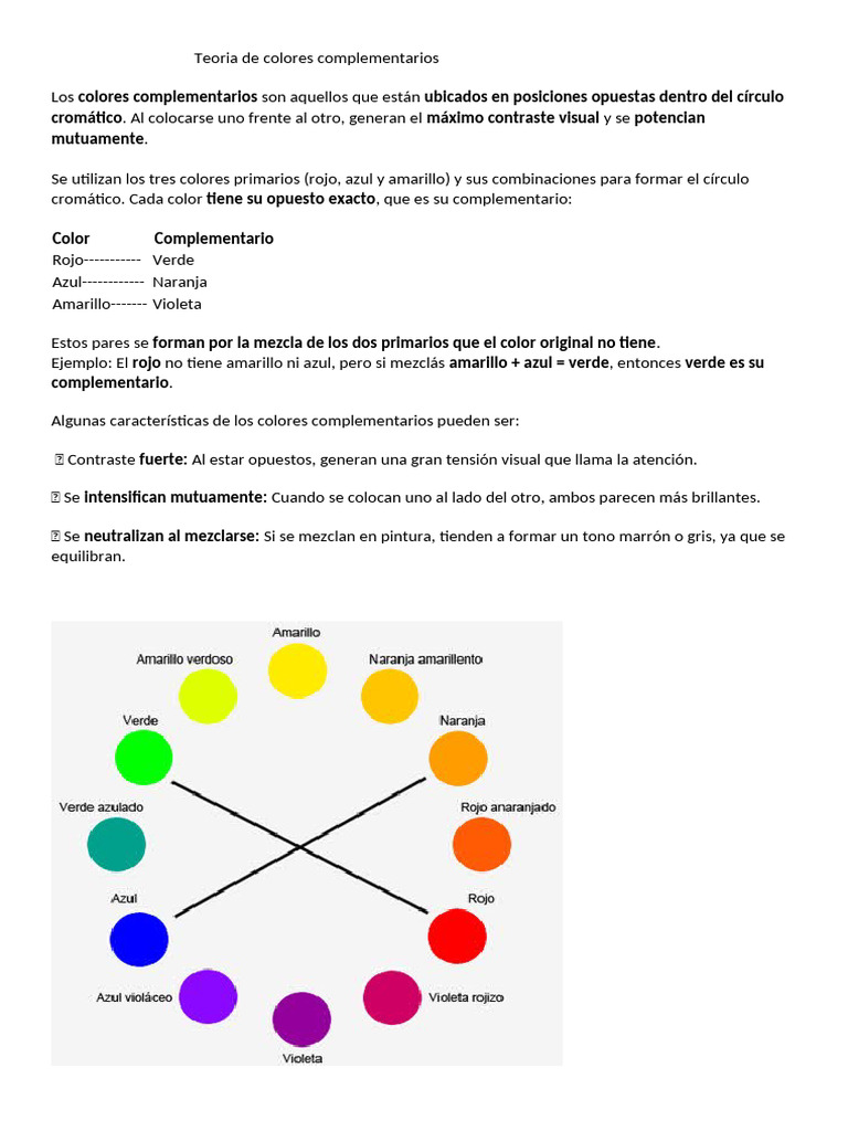 Teoria de Colores Complementarios | PDF