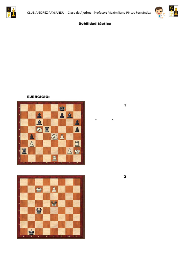 Ejercicios Táctica!! | PDF | Ajedrez | Juegos de mesa