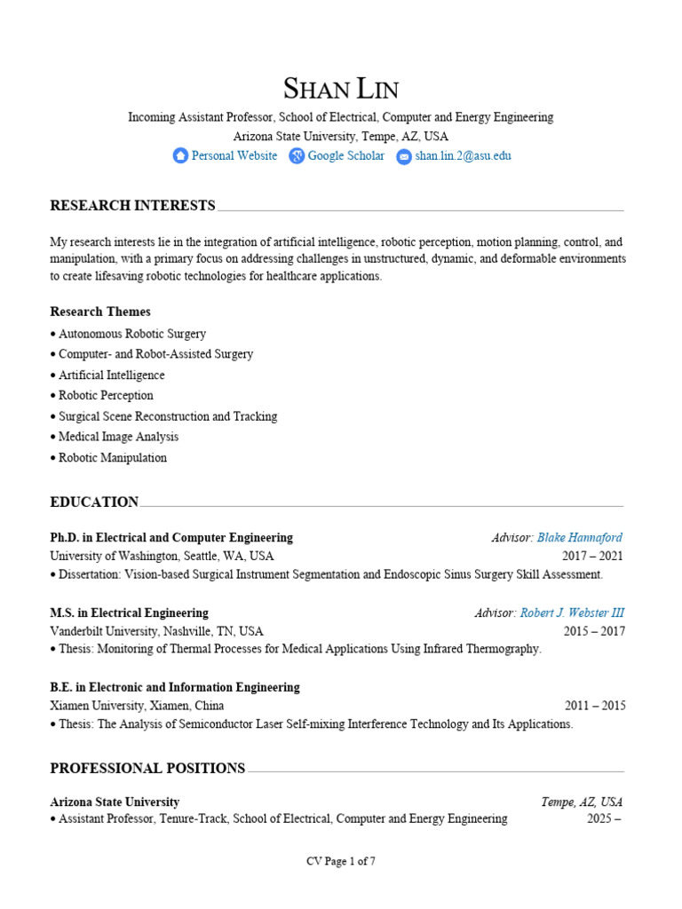 Lin, Shan - CV - 120524 | PDF