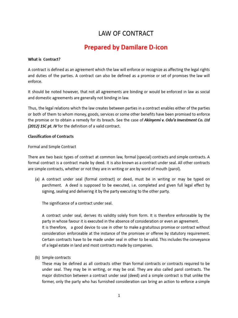 Understanding Contract Law Basics | PDF | Offer And Acceptance ...